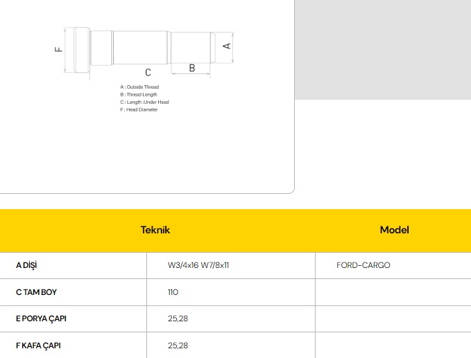 FORD ARKA BİJON -L-